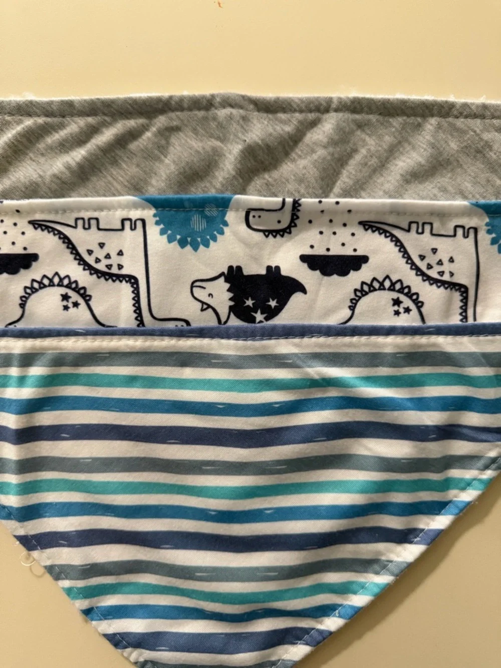Baby Bandana Bibs - Blue Stripe & Dino Set
